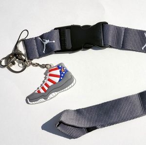 Jordan 11 Red/White/Blue Keychain w/ Lanyard